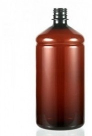 Frasco Pl�stico �mbar De 1 Litro Com Tampas  Kit Com 5 P�s