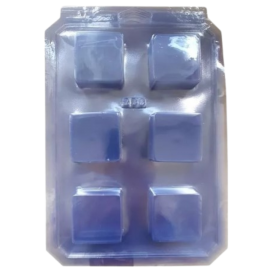 Forma Sabonetes Quadrados - C/ 6 Cavidades  Kit 2 Cartelas